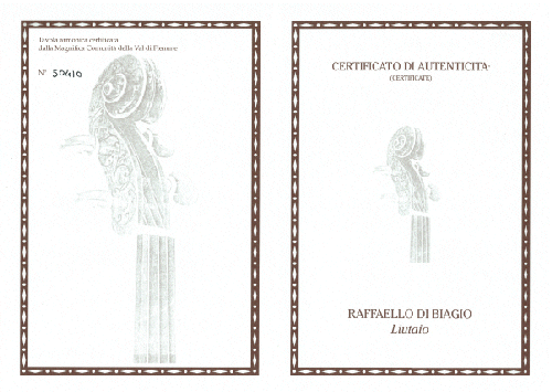 ディビアッジョ 本物を証明する証明書