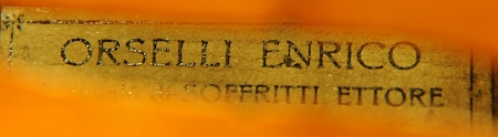 Labeled Enrico Orselli Hungarian Violin