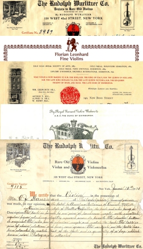 バイオリン 鑑定書 証明書