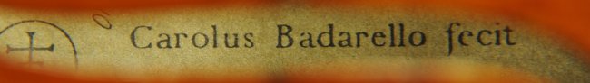 Labeled Carolus Badarello Hungarian Violin